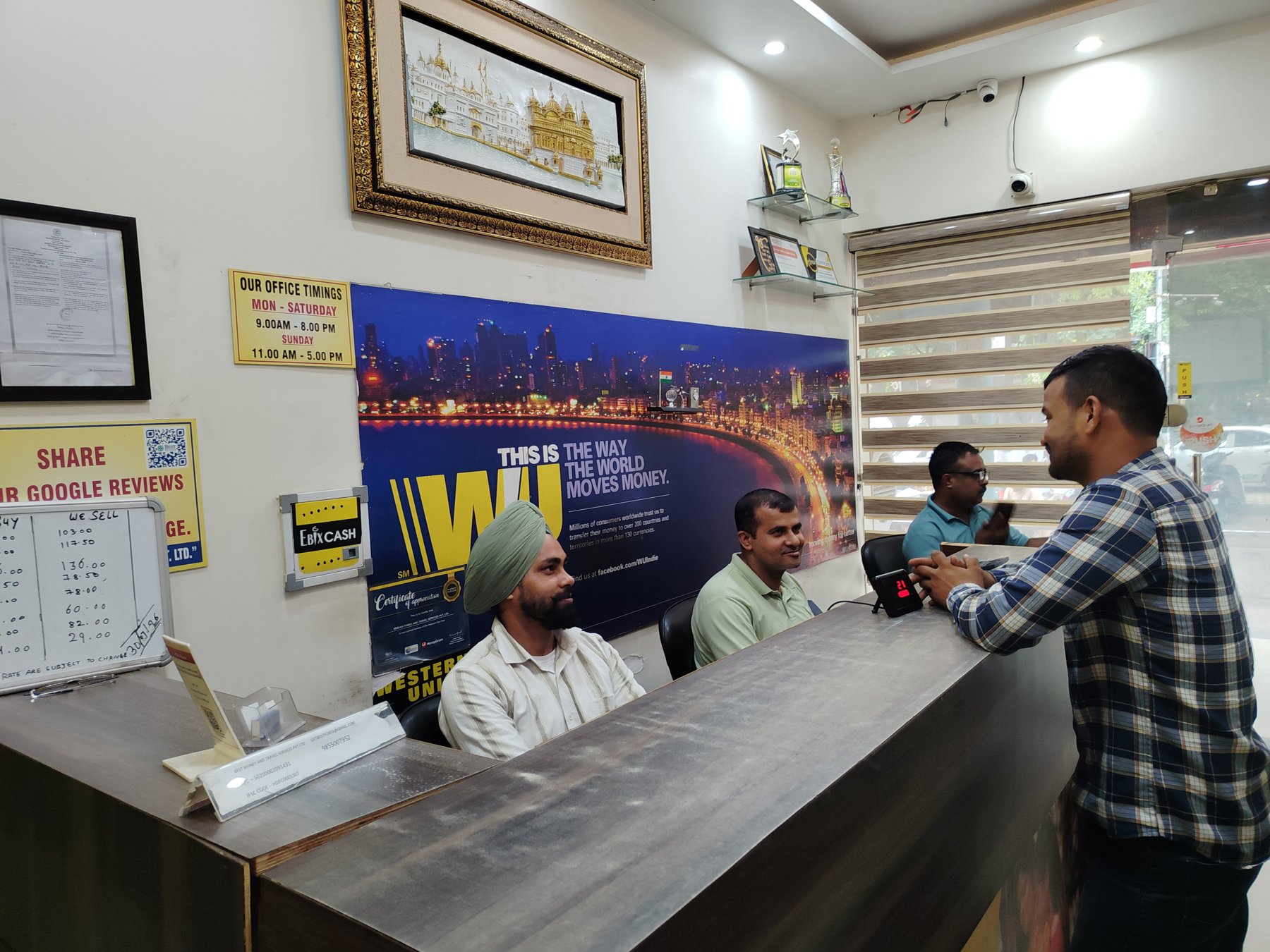 Customer being helped at the counter